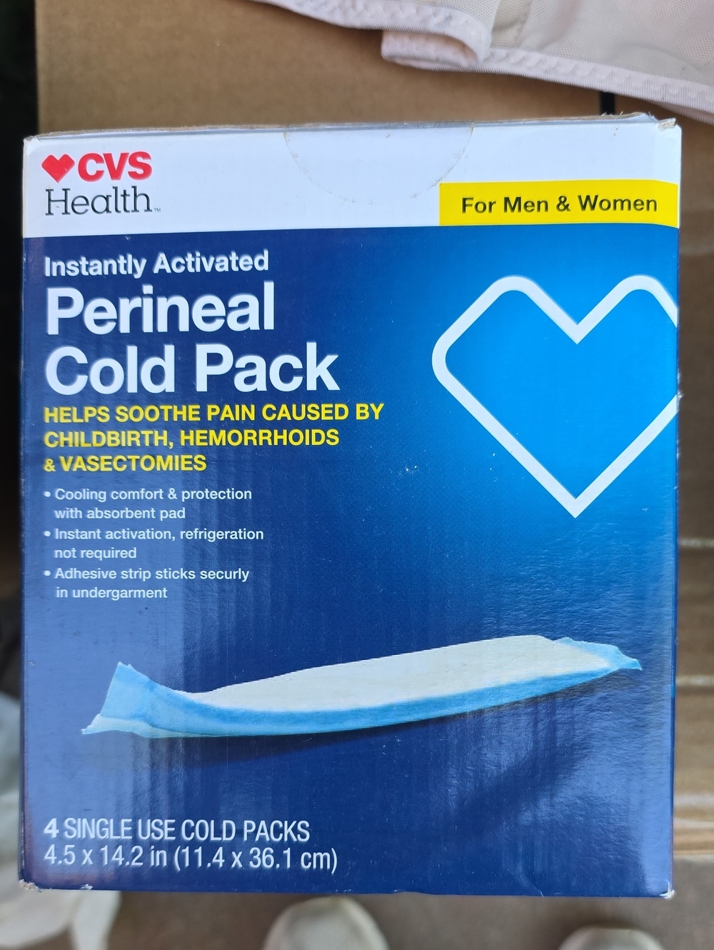 CVS Health Perineal Cold Pack , Set Of 4 Single Use Cold Packs